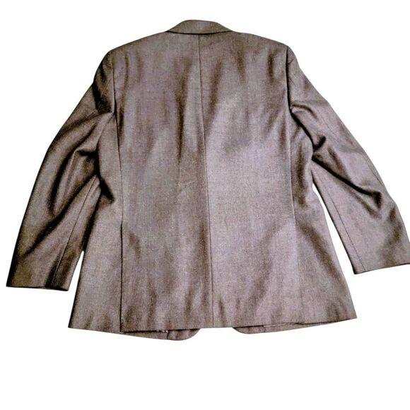 Baroni Couture Silk & Wool Grey Blazer Tan & Blue Flecks Sport Coat Jacket - Picture 3 of 9